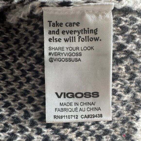 VIGOSS Women's SMALL Leopard Button Front Cardigan Neutral Pockets Ribbed Hem - Picture 5 of 6